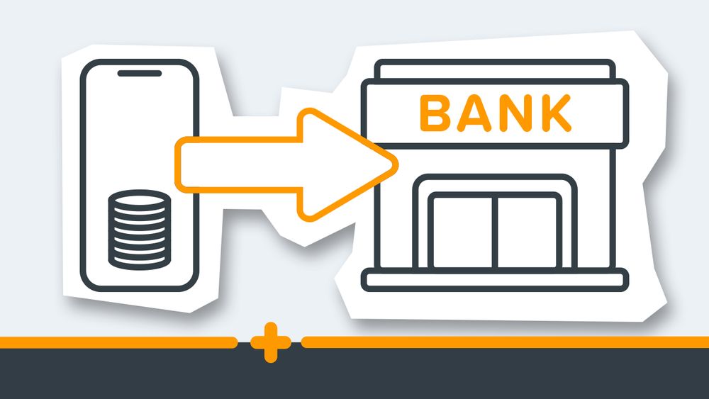 Proces przesyłania pieniędzy z urządzenia mobilnego do banku